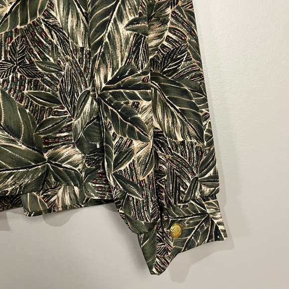 Vintage 80s leaf print shirt - Picture 10 of 10